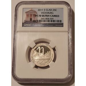 2011 S Clad Vicksburg NP Quarter Proof PF70 UC NGC